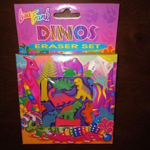 Vintage Lisa Frank Dinos Eraser Set